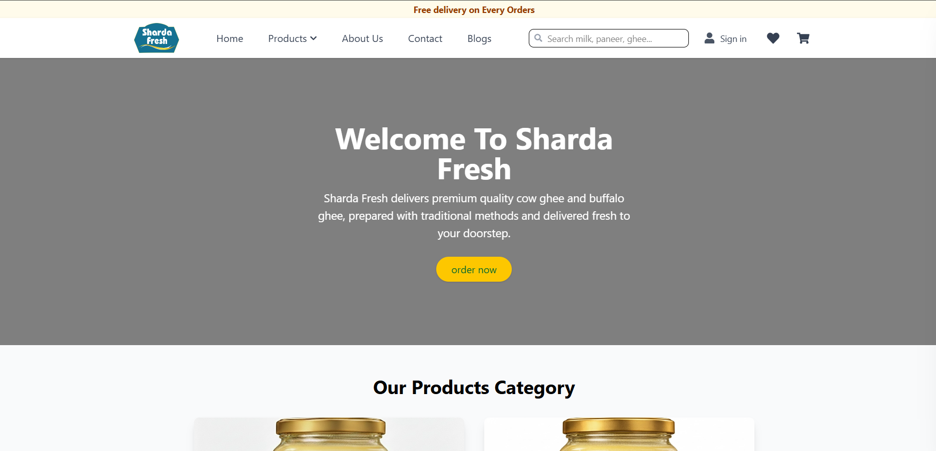 Sharda Fresh project screenshot